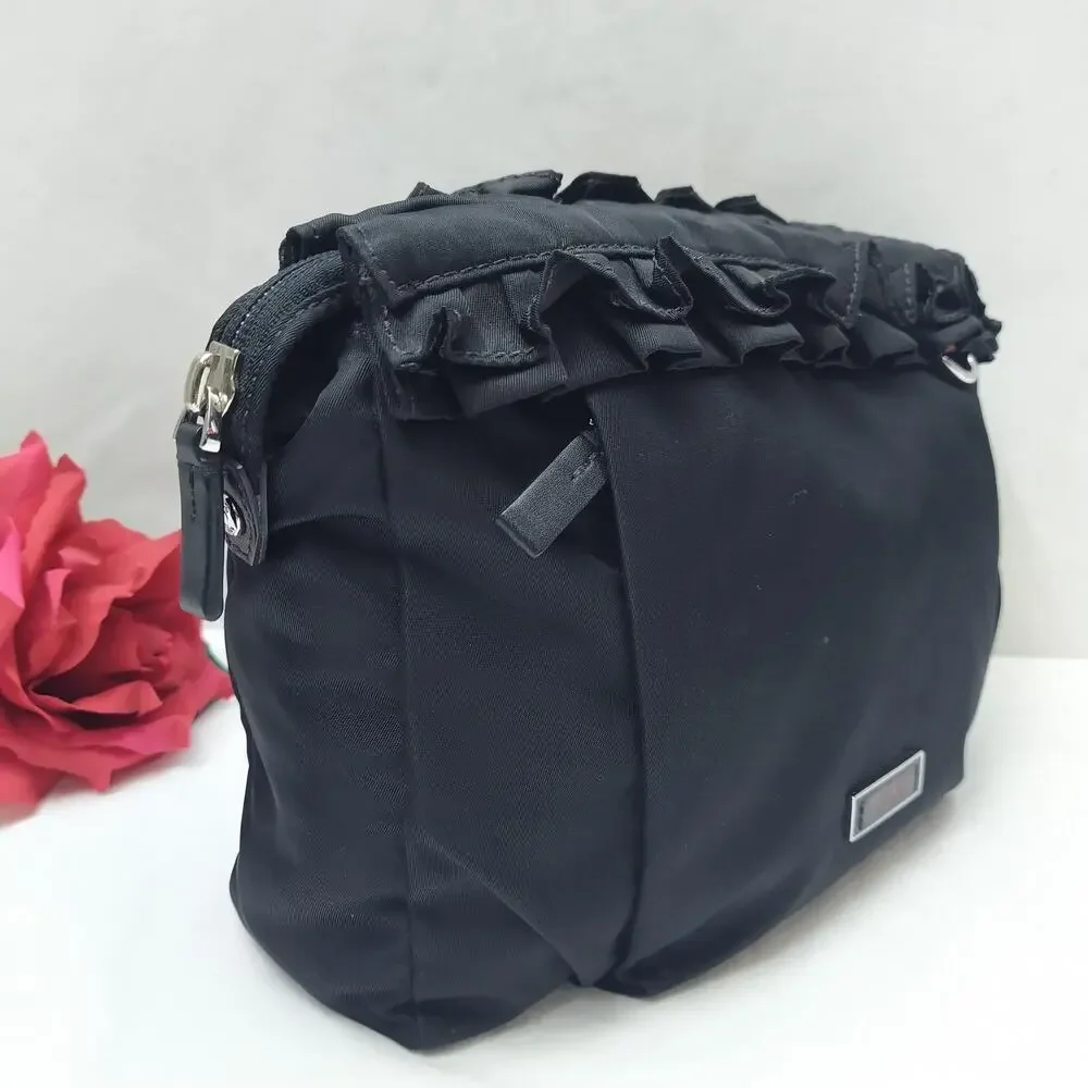 Tumi Black Nylon Zipper Closure Clutch Pouch Wallet
